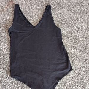 Black V-Neck Women's Bodysuit